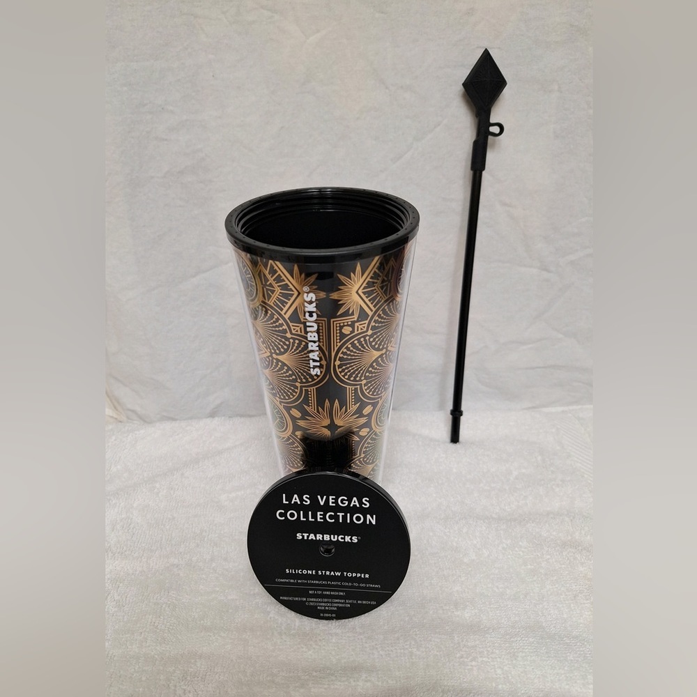 Starbucks Las Vegas Collection black and gold acrylic tumbler